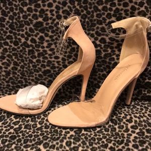Clear stretchy strapped heels in size 8 — New!